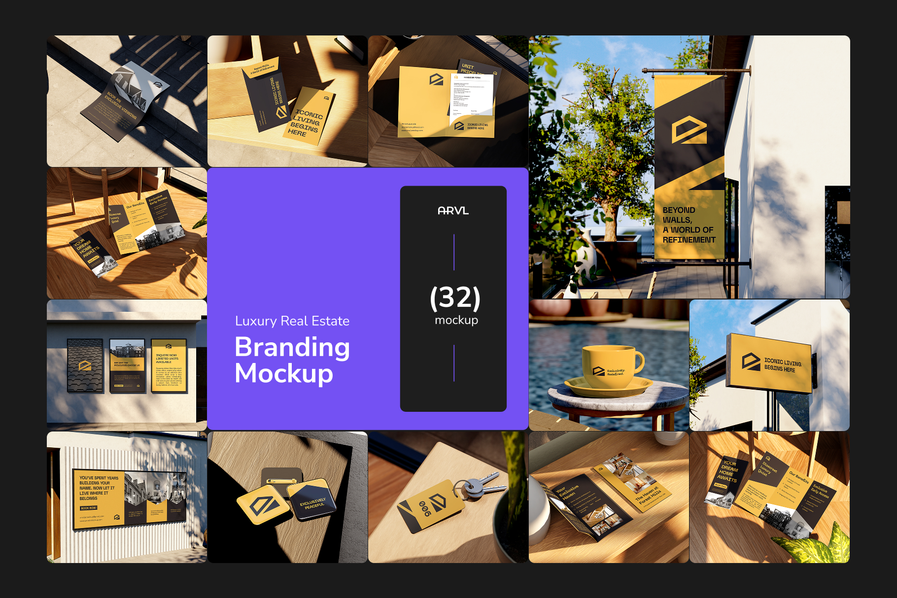 Luxury Real Estate Branding Set Mockup