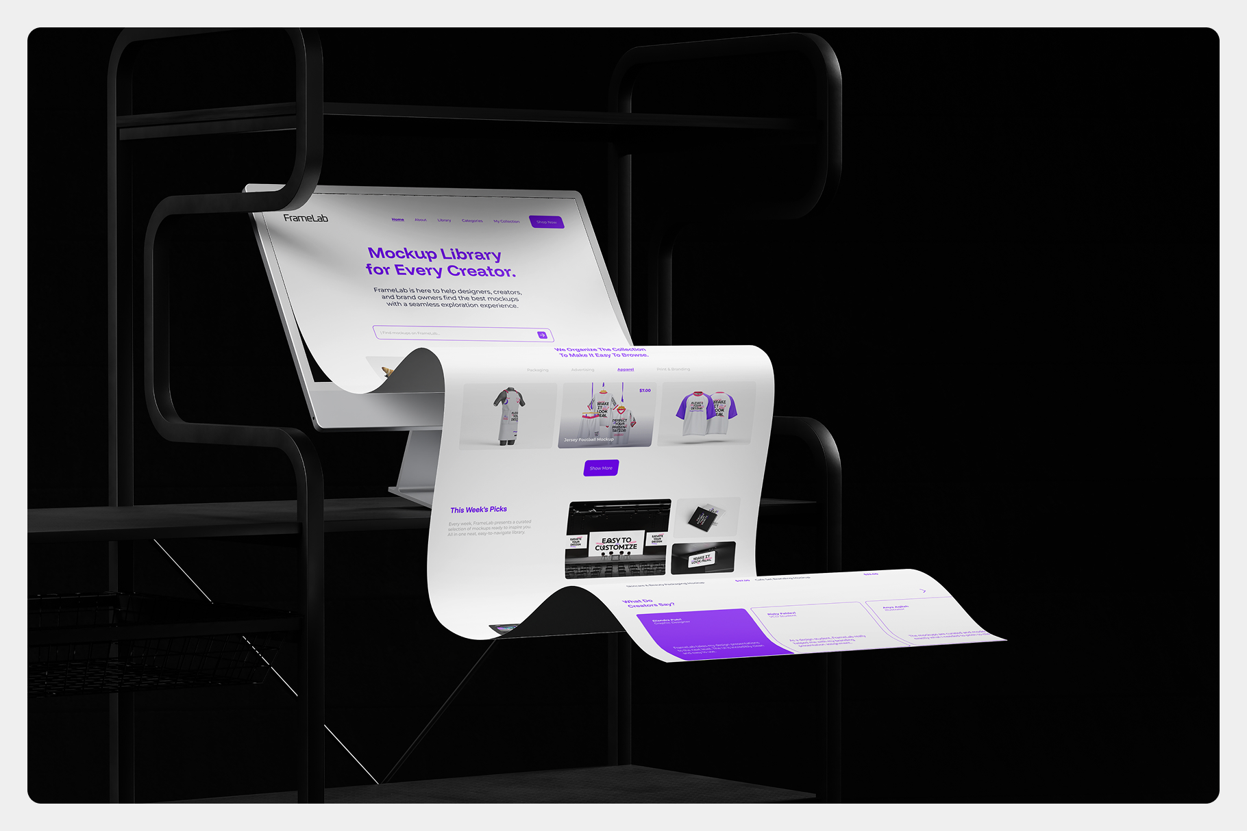 iMac Screen Longscroll Mockup